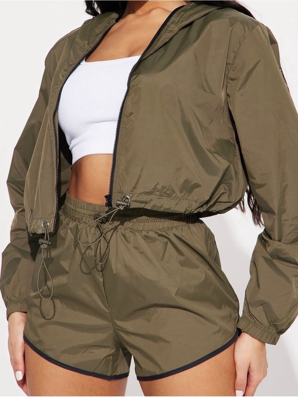 Bozzolo Dark Olive Nylon Jacket - Large